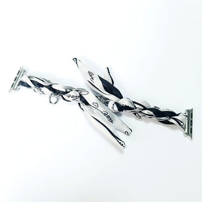 Silk Scarf Metal Watch Strap