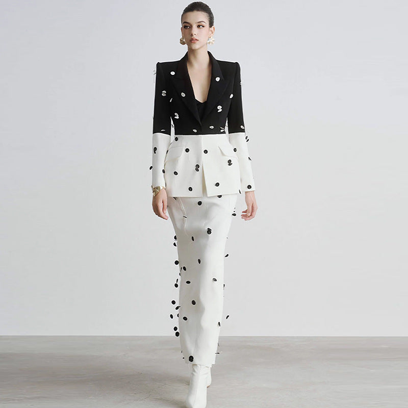 Women's Polka Dot Polyester Suit Set