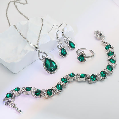 Square Pattern Electroplated Jewelry Set