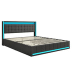 WoodenAura LED Bed Frame with Storage WoodenAura