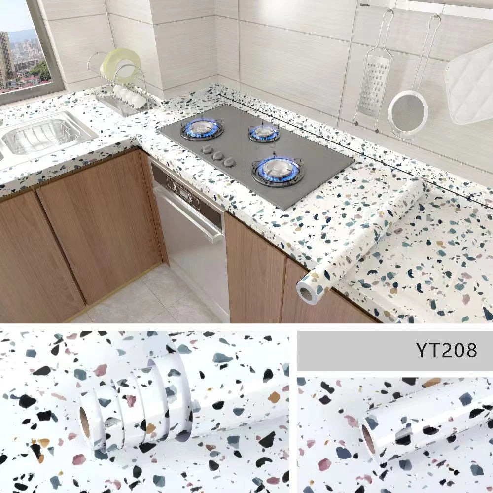 Waterproo&Moisture-Proof  Wallpaper Countertop Self-Adhesiv Cabinet Renovation Tile Marble Sticker