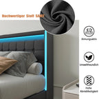 WoodenAura LED Bed Frame with Storage WoodenAura