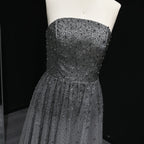 Sharon Said Glamorous Beaded Brown Gray Memaid Evening Gown
