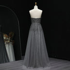 Sharon Said Glamorous Beaded Brown Gray Memaid Evening Gown