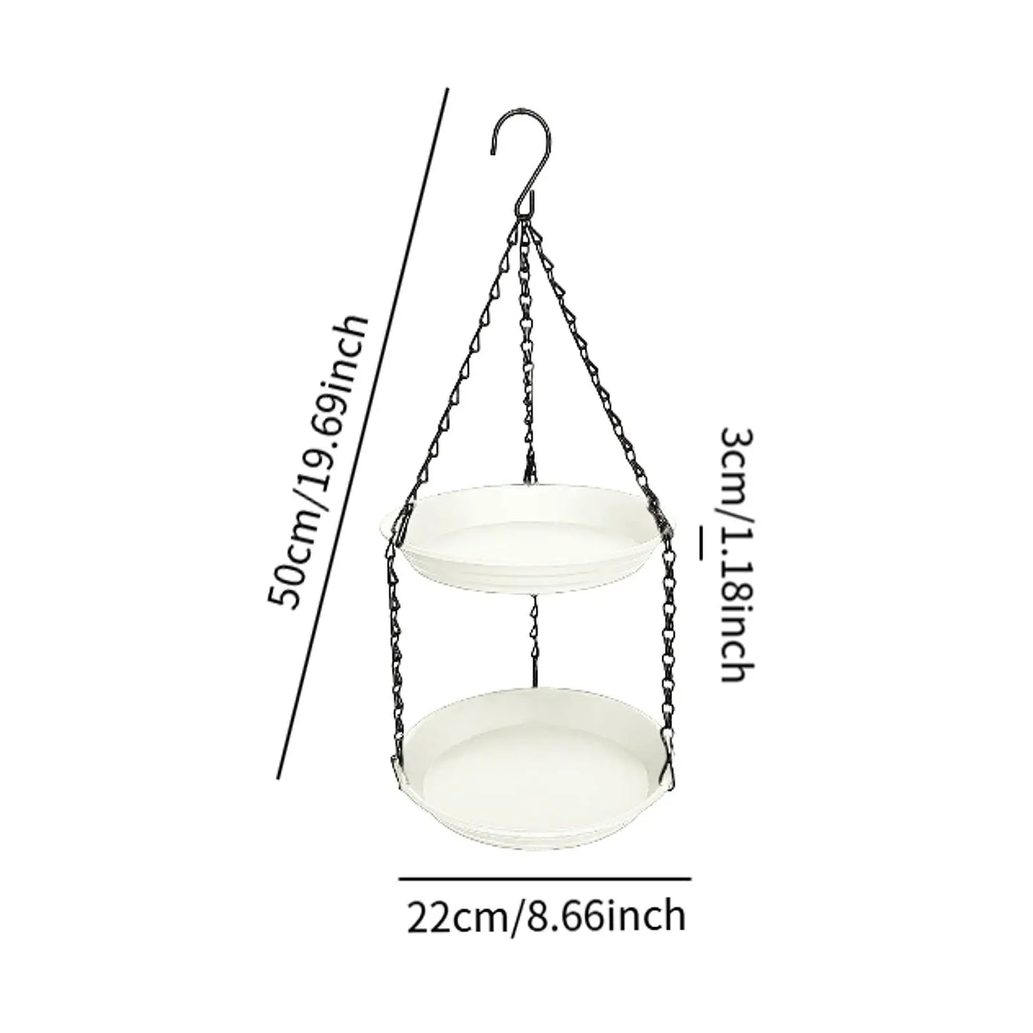 Kesoto Hanging Bird Feeder - Double Plate Large Capacity