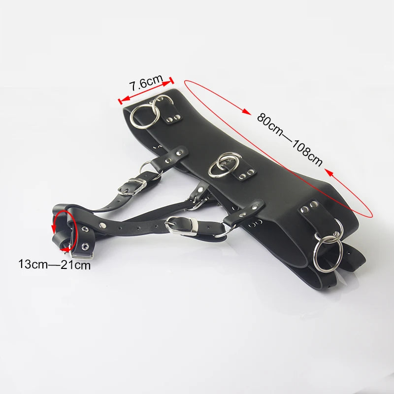 Leather Forced Orgasm Belt,Strap On Wand Massagers Vibrator