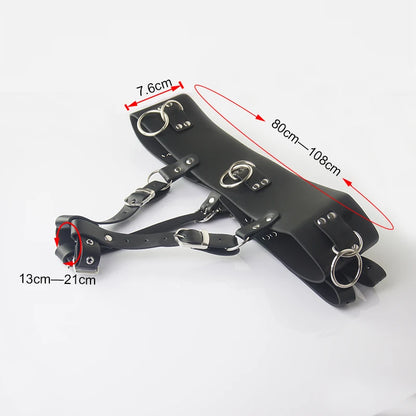 Leather Forced Orgasm Belt,Strap On Wand Massagers Vibrator