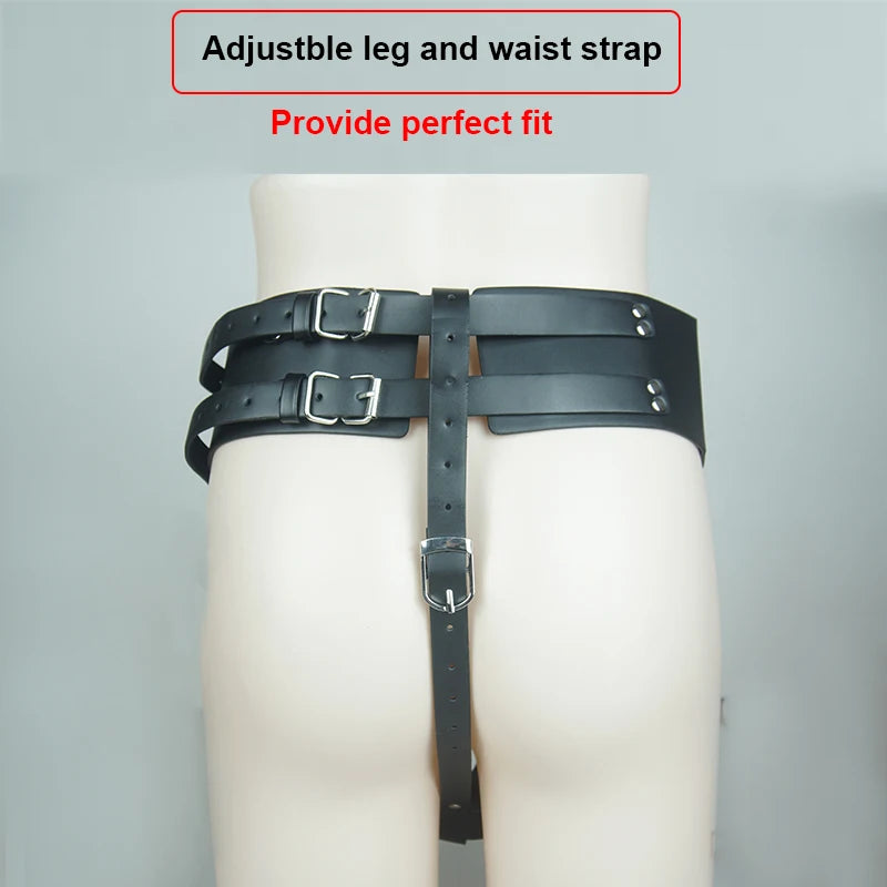Leather Forced Orgasm Belt,Strap On Wand Massagers Vibrator