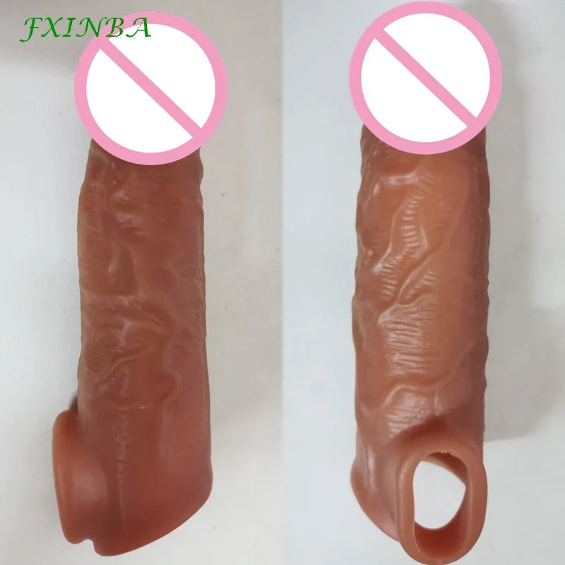 Realistic Penis Sleeve Extender Cock Sleeve Extended Dick