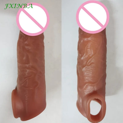 Realistic Penis Sleeve Extender Cock Sleeve Extended Dick