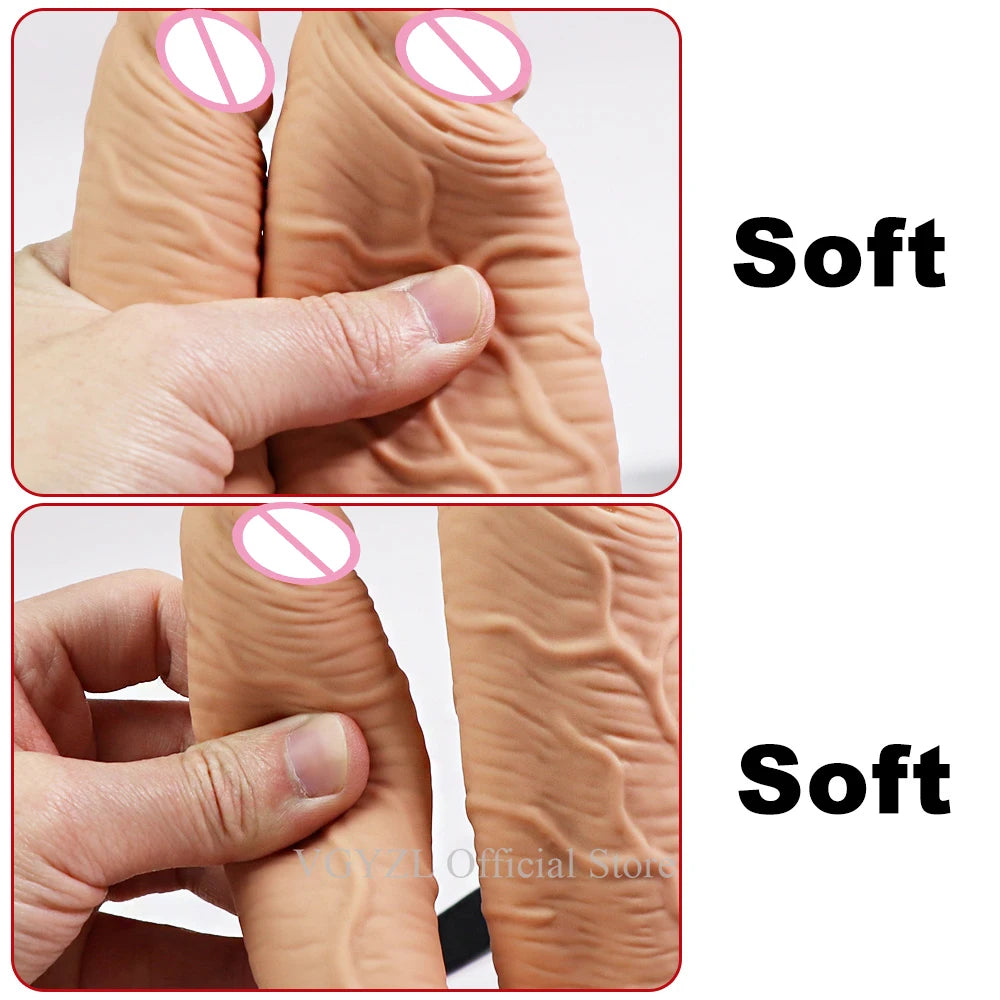Hollow Silicone Strapon Dildo Vibrator for Men Gay Extender