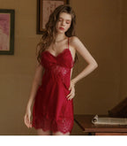 Lace V-Neck Nightgown Set