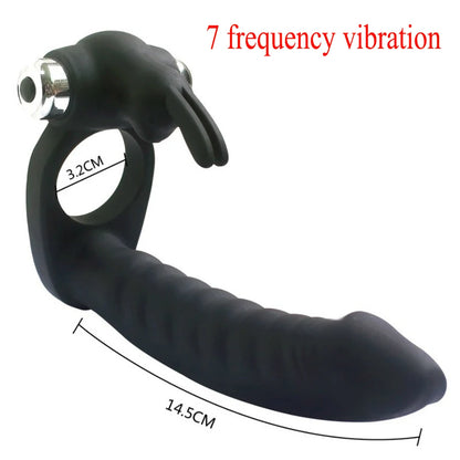 Hollow Silicone Strapon Dildo Vibrator for Men Gay Extender