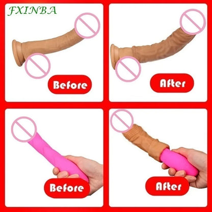 Realistic Penis Sleeve Extender Long Reusable Condom