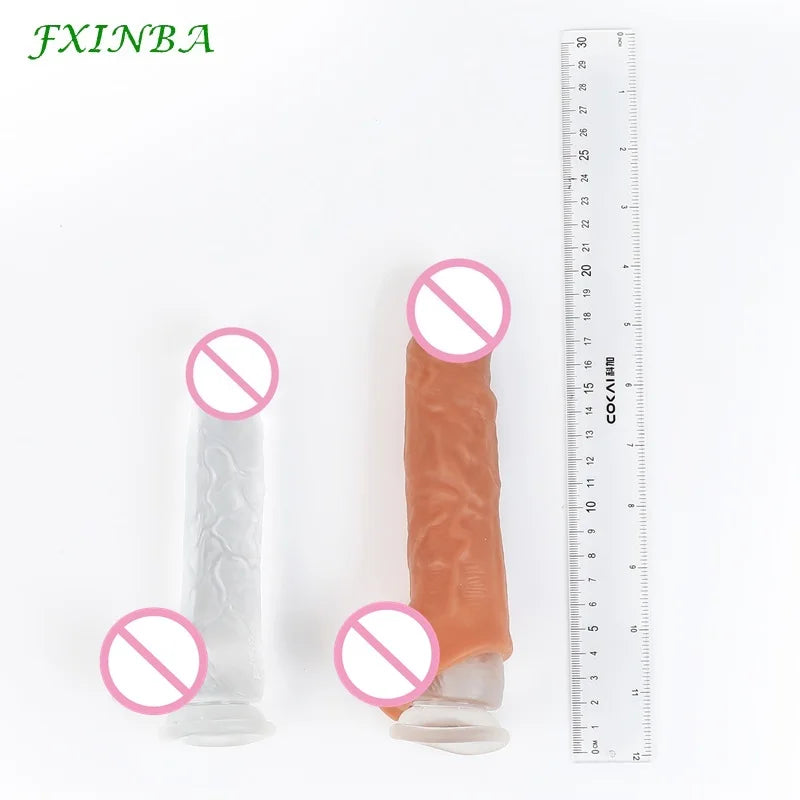 Realistic Penis Sleeve Extender Cock Sleeve Extended Dick