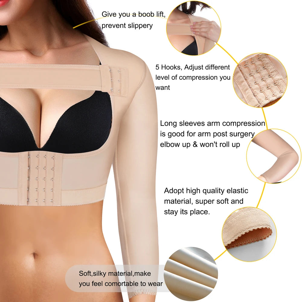 Women Shapewear Surgery Recovery Invisible Tops Sleeves Arm Shape