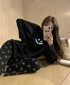 Cotton Jersey Lounge Wear Set - Black Printed 2 Piece Sleepwear The Max Mall