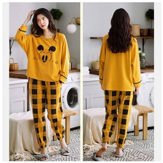 Cotton Jersey Sleep Set - Yellow (2 Piece)