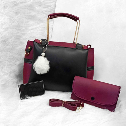 Girl's Black Rexine Plain Shoulder Bag