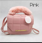 Girl's Pink Rexine Plain Shoulder Bag The Max Mall