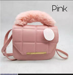 Girl's Pink Rexine Plain Shoulder Bag The Max Mall