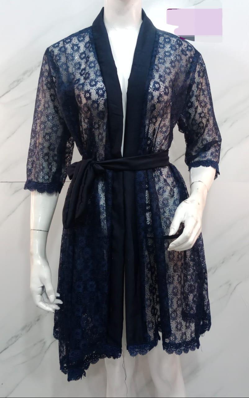 Red Lace Nightgown - Breathable Net Fabric with Delicate Lace Pattern