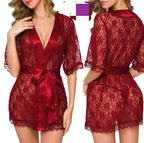 Red Lace Nightgown - Breathable Net Fabric with Delicate Lace Pattern The Max Mall