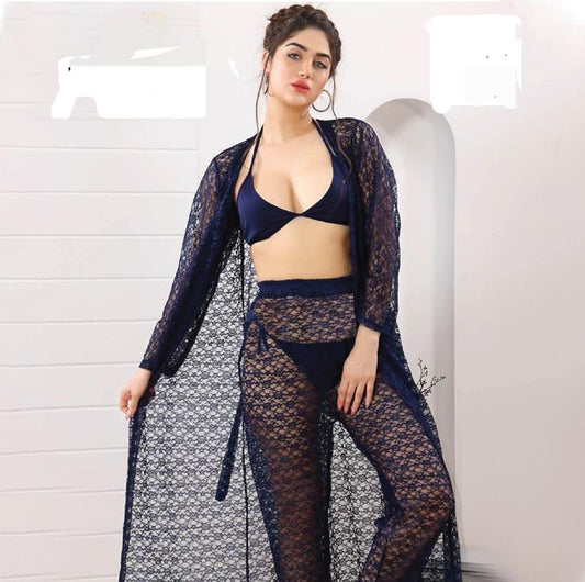 Comfortable and Lightweight Fishnet - Soft Net Fabric in Blue