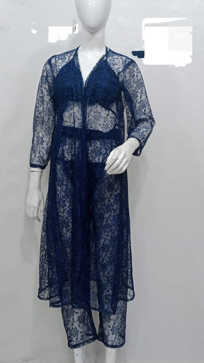 Comfortable and Lightweight Fishnet - Soft Net Fabric in Blue