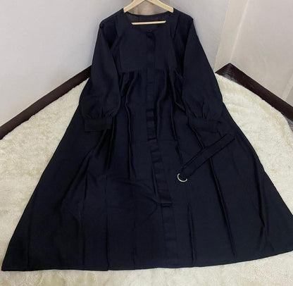 Classic Black Georgette Full Abaya with Stroller
