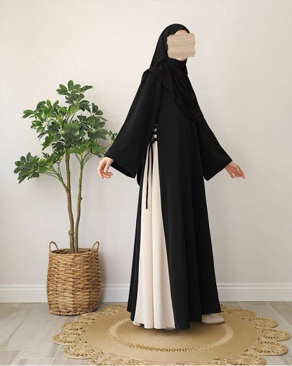 Black Georgette Classic Abaya with Stoller - Women's