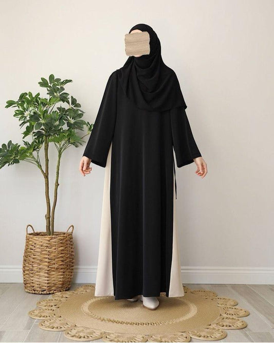 Black Georgette Classic Abaya with Stoller - Women's
