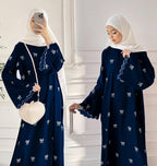 Chiffon Embroidered Classic Abaya - Round Neck The Max Mall