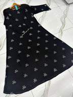 Chiffon Embroidered Classic Abaya - Round Neck The Max Mall