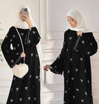 Chiffon Embroidered Classic Abaya - Round Neck The Max Mall