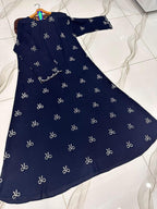 Chiffon Embroidered Classic Abaya - Round Neck The Max Mall