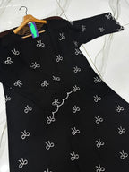 Chiffon Embroidered Classic Abaya - Round Neck The Max Mall