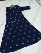 Chiffon Embroidered Classic Abaya - Round Neck The Max Mall