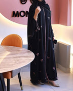 Trending Bow Abaya with Stoller - Embroidered Piping Work The Max Mall