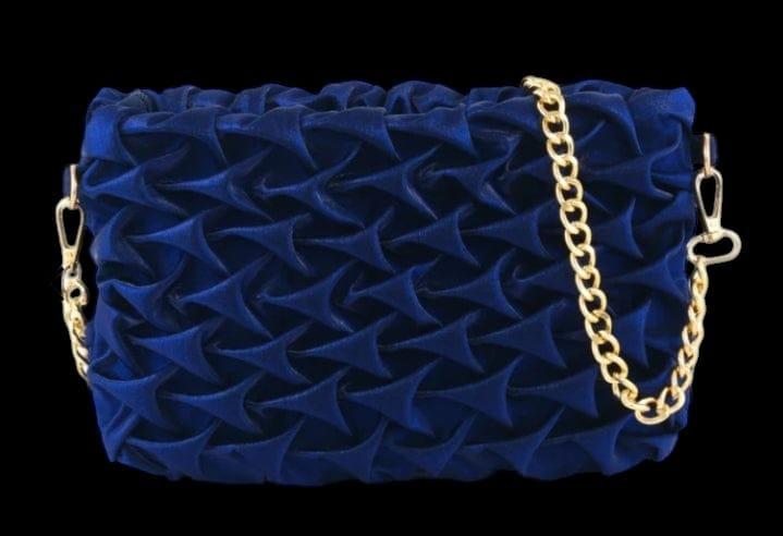Women's Blue Glitter Textured Shoulder Bag