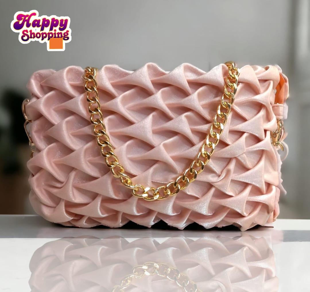 Women's Blue Glitter Textured Shoulder Bag