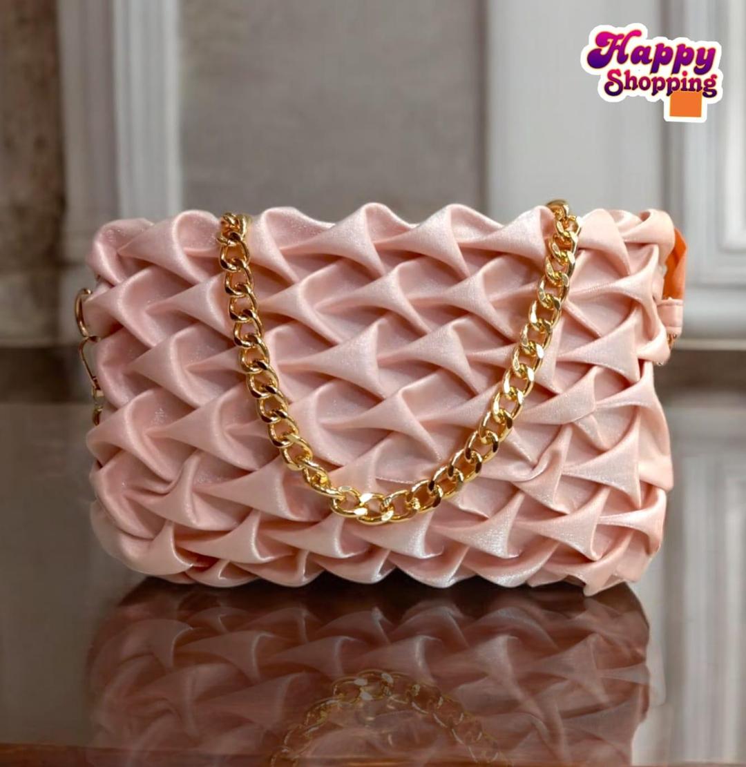 Women's Blue Glitter Textured Shoulder Bag
