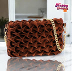 Women's Blue Glitter Textured Shoulder Bag The Max Mall