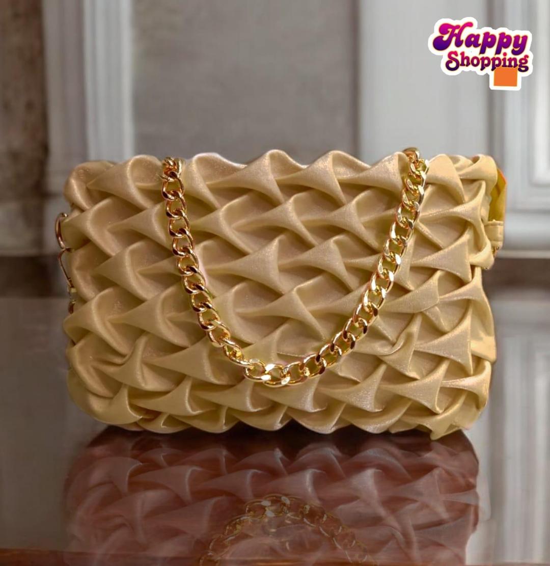 Women's Blue Glitter Textured Shoulder Bag
