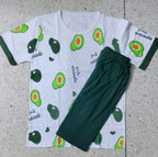 2 Pcs Women's Night Suit - Green Cotton Jersey Printed Sleepwear The Max Mall