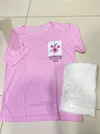 Cotton Jersey Night Suit - Purple Printed 2 Piece Sleepwear The Max Mall