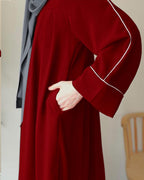 Front Platted Zip Piping Abaya with Stoller - Girl's Georgette The Max Mall