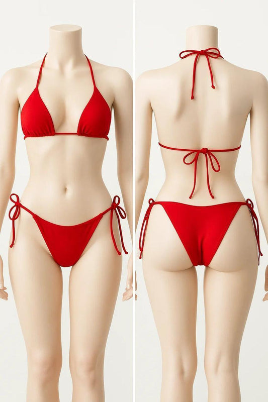 Black Lycra Bikini Set - Comfortable & Breathable Free Size