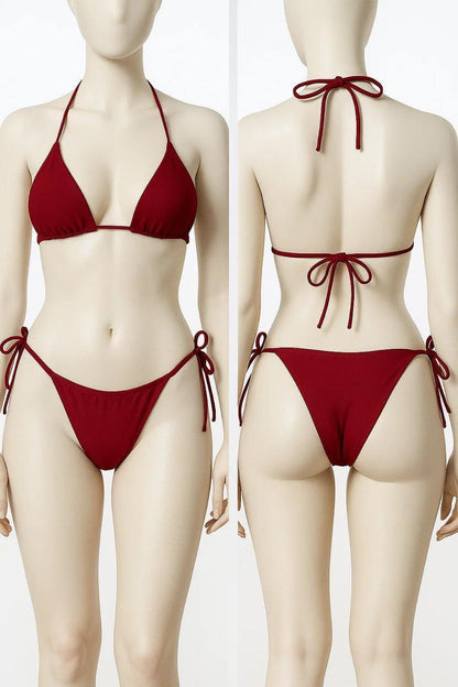 Black Lycra Bikini Set - Comfortable & Breathable Free Size