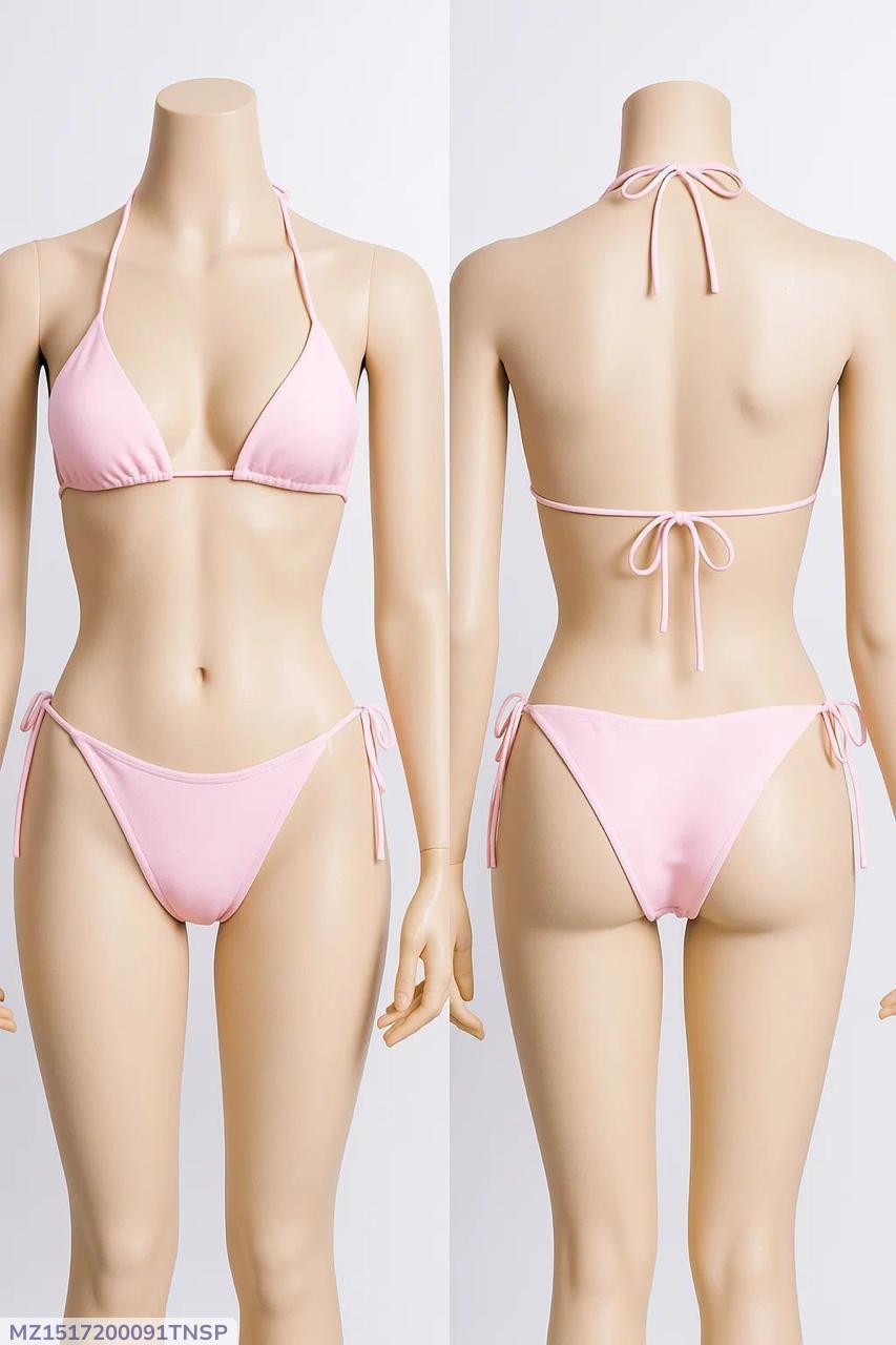 Black Lycra Bikini Set - Comfortable & Breathable Free Size